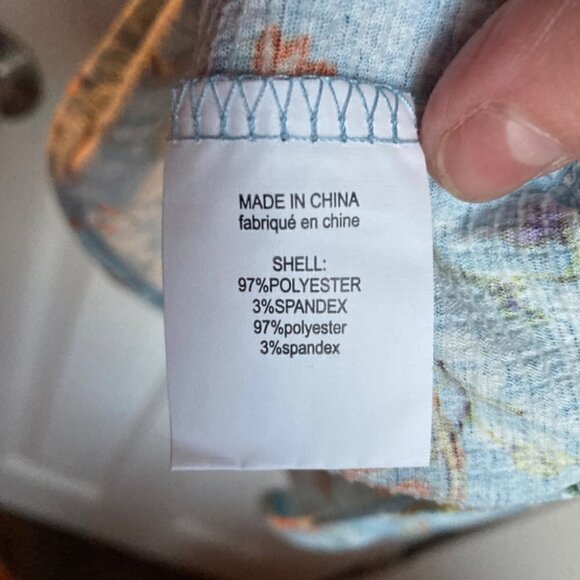 MELLODAY FLORAL PRINT DALTON SLEEVE TOP, SIZE Large - Picture 8 of 9